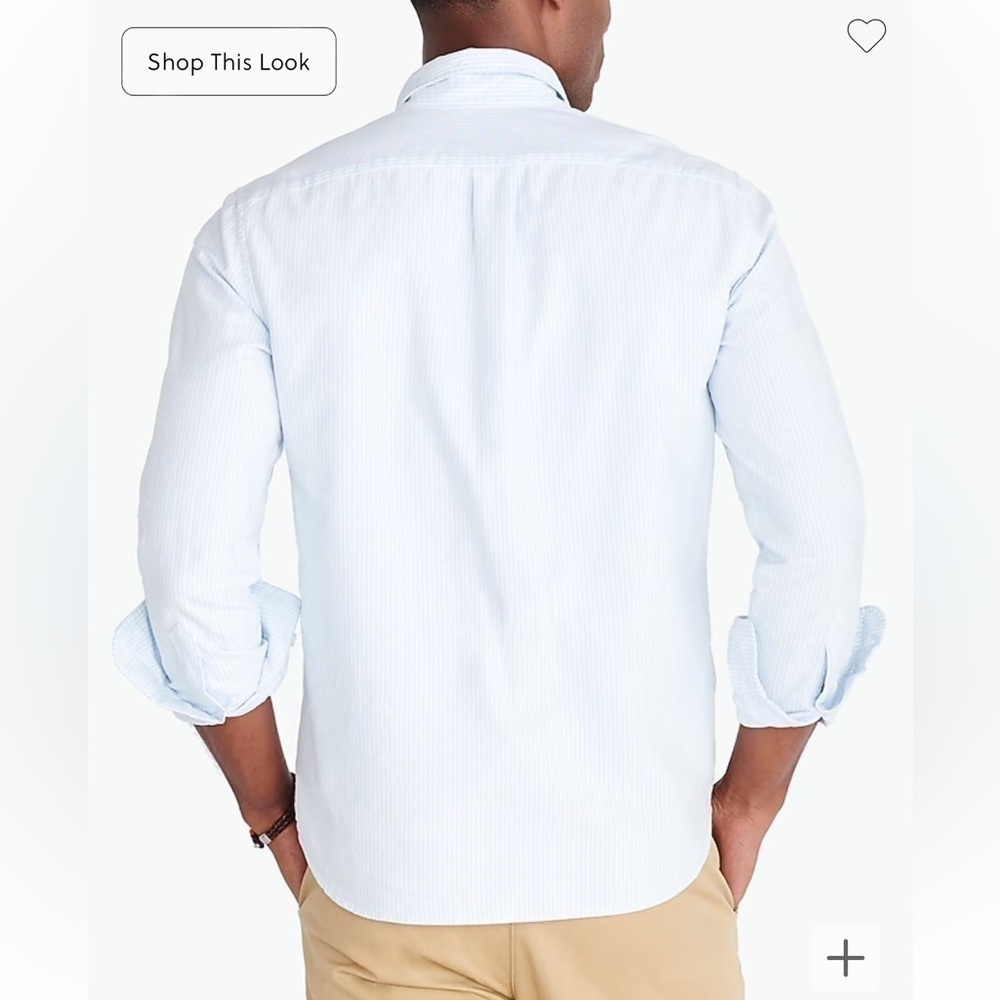 J crew ludlow blue white Slim flex oxford shirt - Picture 3 of 4